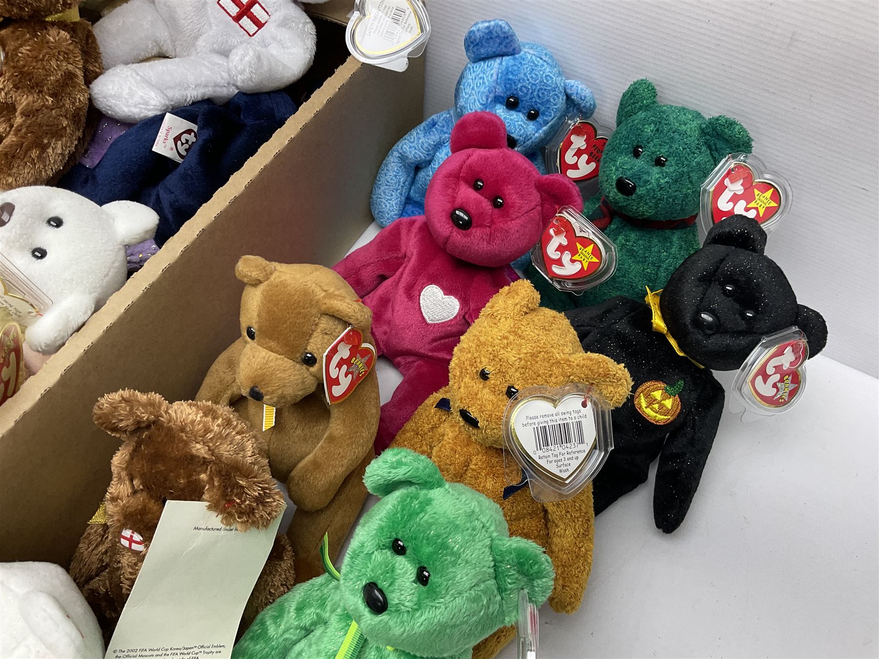 Fifty Ty Beanie babies, including Dublin, Haunt, Star, Premier, Valentine, Fuzz etc 