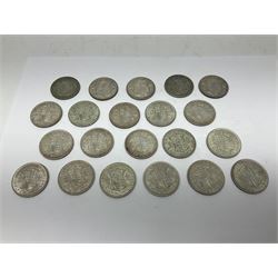 Approximately 300 grams of Great British pre 1947 silver half crown coins 