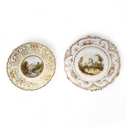 H&R Daniel Queen's shape porcelain plate, centrally painted with Blarney Castle, within a ...