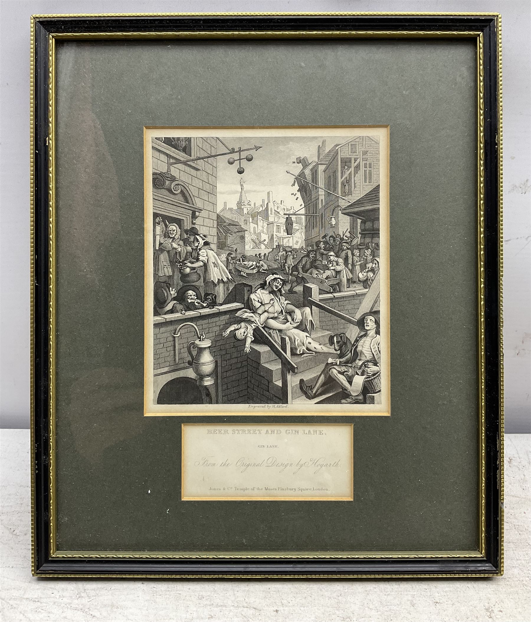 After William Hogarth (British 1697-1794): 'Beer Street and Gin Lane' and 'The Election', three 19th century engravings max 16cm x 14cm (3)