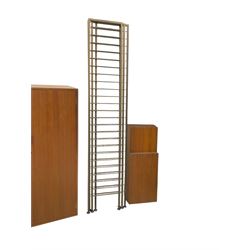 Ladderax - mid-20th century teak wall unit system, various shelves, wardrobe unit, single drawer unit, three drawer unit