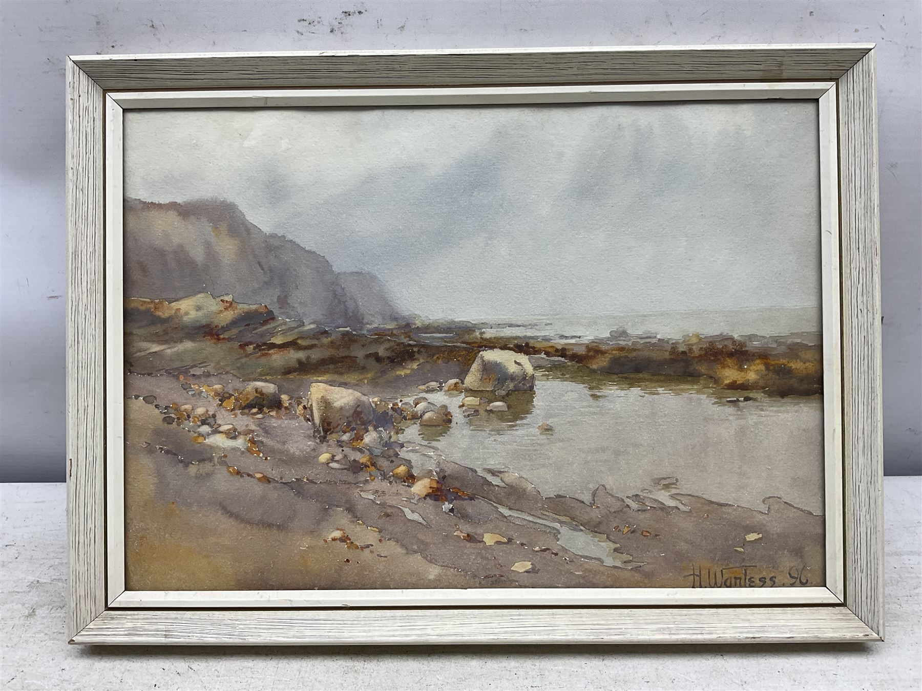 Harry Wanless (British c1872-1934): North Yorkshire Rocky Coastal scene, watercolour signed and dated '96, 23cm x 33cm
Notes: an early work executed whilst at Scarborough Art School under the the supervision of Albert Strange
Provenance: direct from the artist's family, part of a collection never previously seen on the market