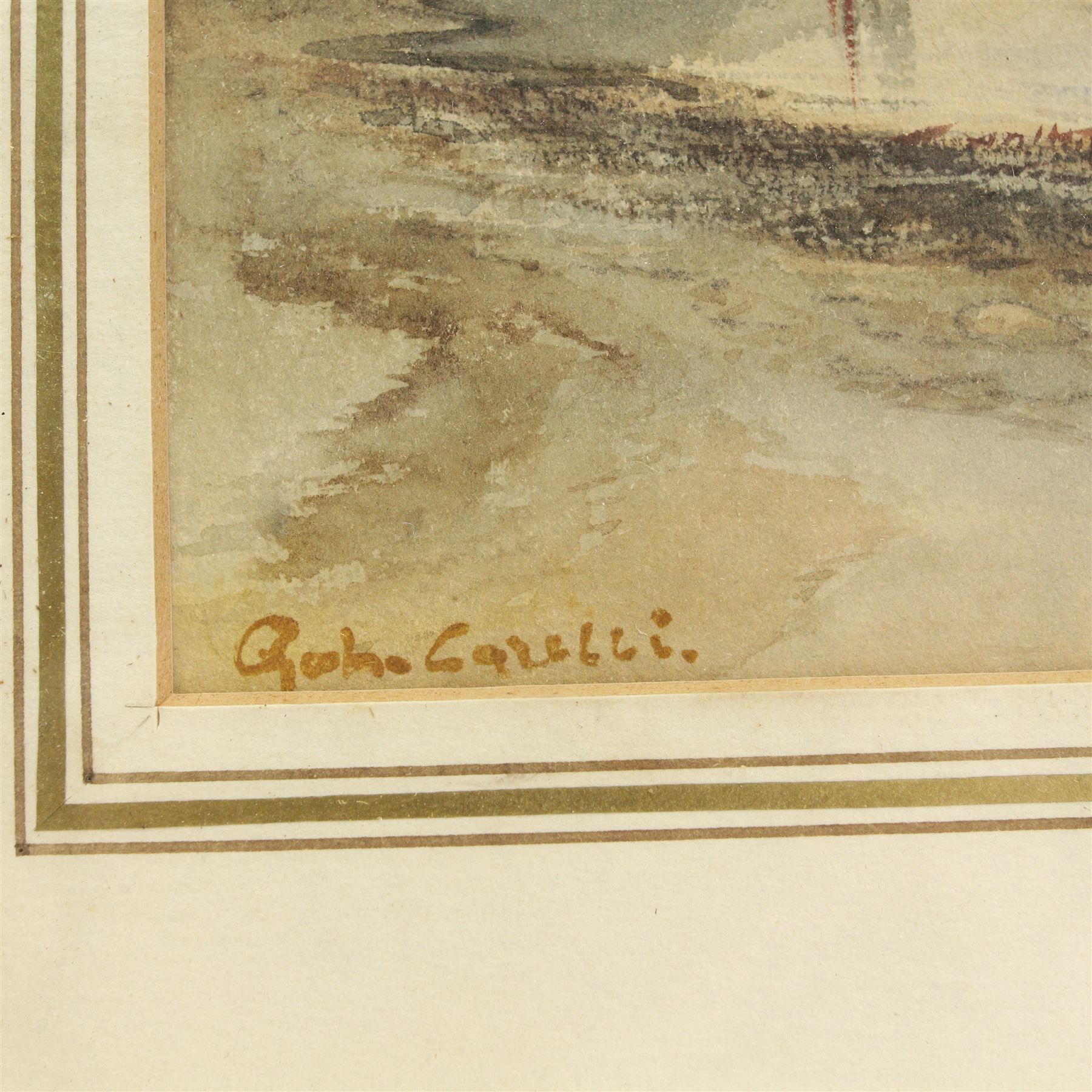 Gabriel Carelli (Italian 1821-1900): The Amalfi Coast, watercolour signed 19cm x 31cm 