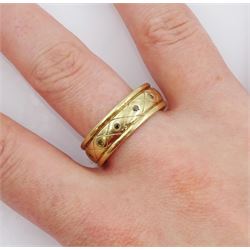 9ct gold rubover diamond eternity ring, the inner shank inscribed, hallmarked