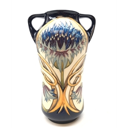  Moorcroft Cornflower Cavalcade pattern two-handled vase, designed by Vicky Lovatt ltd. ed. 7/100 H19cm   