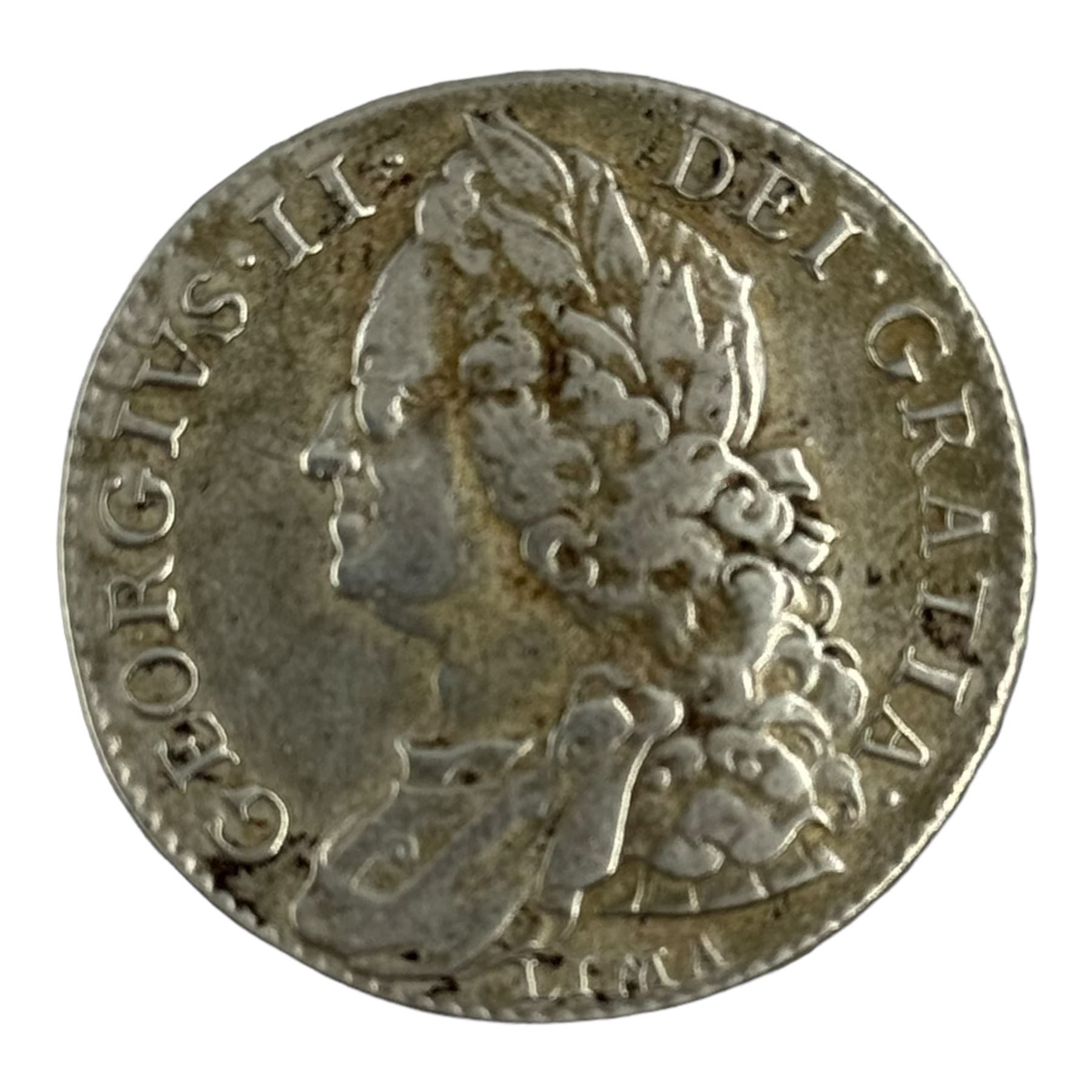 George II 1746 silver halfcrown coin, LIMA below bust