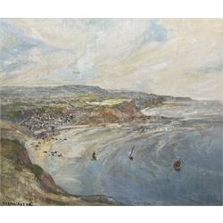 Macfarlane (British 20th Century): 'Runswick Bay', oil on board signed and dated '76, titl...