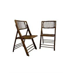 Mid-20th century bamboo framed folding chairs