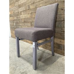 17 x dining chair upholstered in tweed fabric, painted legs