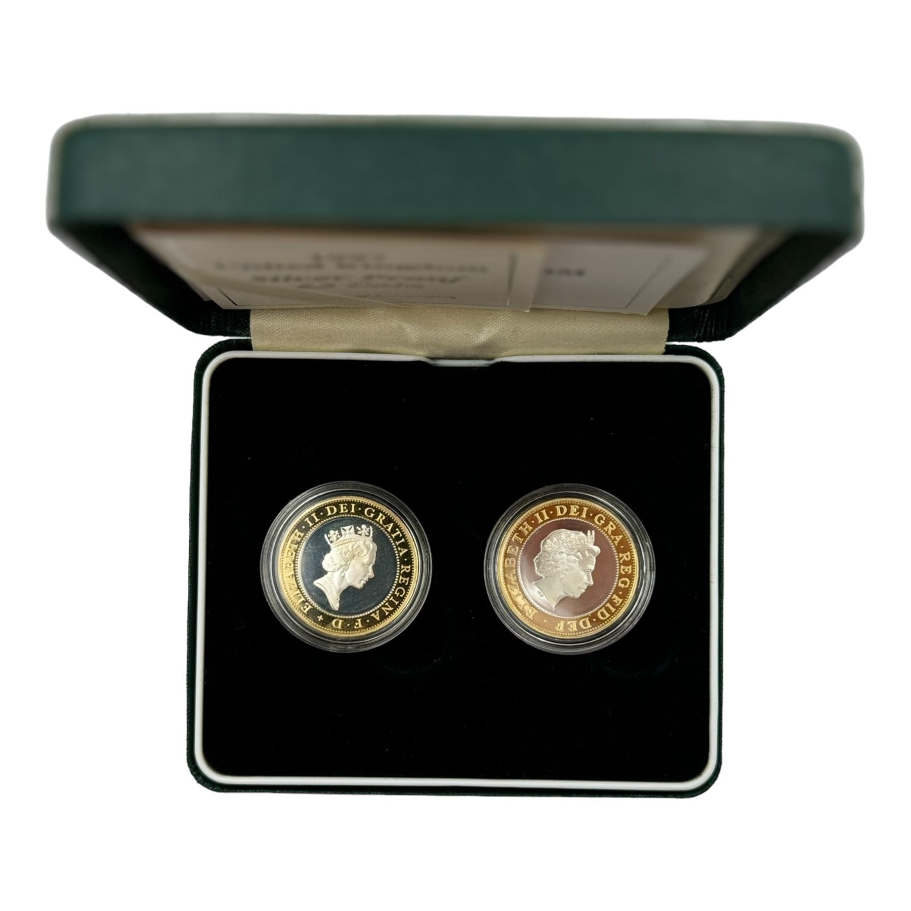 Six The Royal Mint United Kingdom silver proof two pound coins or sets, comprising 1995 '50th Anniversary of the United Nations', 1995 'Second World War', 1996 'A Celebration of Football', '1997 - 1998' two coin set, 1998 piedfort and 1999 'Rugby World Cup', all cased with certificates