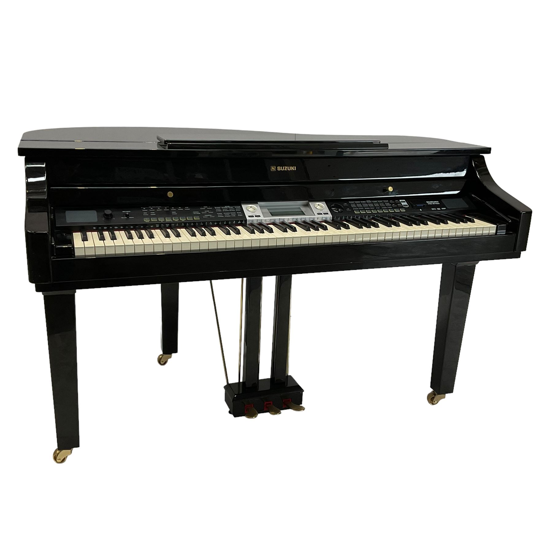 Suzuki HG-510e mini electric grand piano, in black lacquered case