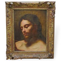 Right Honourable Sackville Hamilton (Irish 1732-1818): 'Head of Christ', oil on canvas lab...