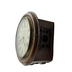 Camerer Kuss & Co -  8-day wall clock with alarm, mahogany dial surround and brass bezel, 8