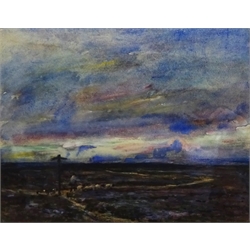 Rowland Henry Hill (Staithes Group 1873-1952): Moorland Cross Roads above Lealholm, watercolour signed and dated 1923, 24cm x 30cm

