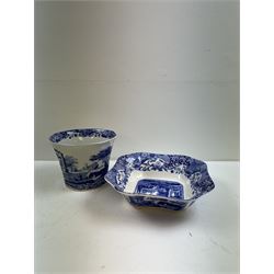 Collection of Spode ceramics, including Italian pattern planter and dish 