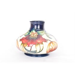 Moorcroft vase of squat baluster form, decorated in the Anna Lily pattern designed by Nicola Slaney, H15.5cm