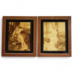 Pair of 20th century crystoleum pictures, Voices of Fairyland after Baron Cuno von Bodenhausen, and another similar, in oak frames, 35cm x 30cm overall (2)