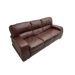 Violino Italian - three seat sofa upholstered in brown leather