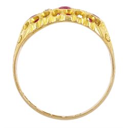 Early 20th century 18ct gold five paste and diamond ring, Birmingham 1915