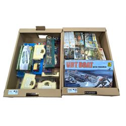 Eleven Airfix and Revel model kits, including two UDT Boat with Frogmen, '00' scale Biggin...