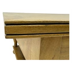 Barker & Stonehouse 'Flagstone' range mango wood coffee table, fluted rectangular top with marquetry inlay, over two drawers with turned supports connecting undertier, raised on bun feet 