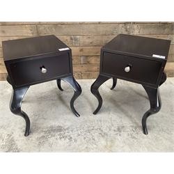 Pair of rosewood finish bedside chests