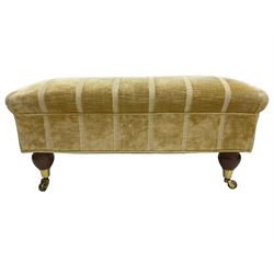 Duresta England - footstool upholstered in pale gold fabric