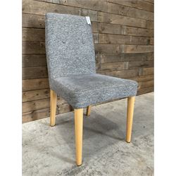 27 x chair upholstered in textured grey fabric, beech legs