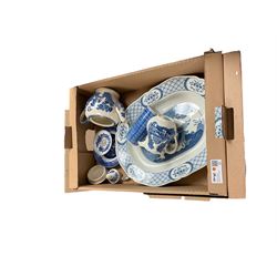 Collection of ceramics including Paragon Victorian Rose dinner wares, figures etc in three boxes 