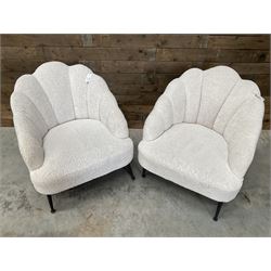 2 x Cloud armchairs, upholstered in beige fabric