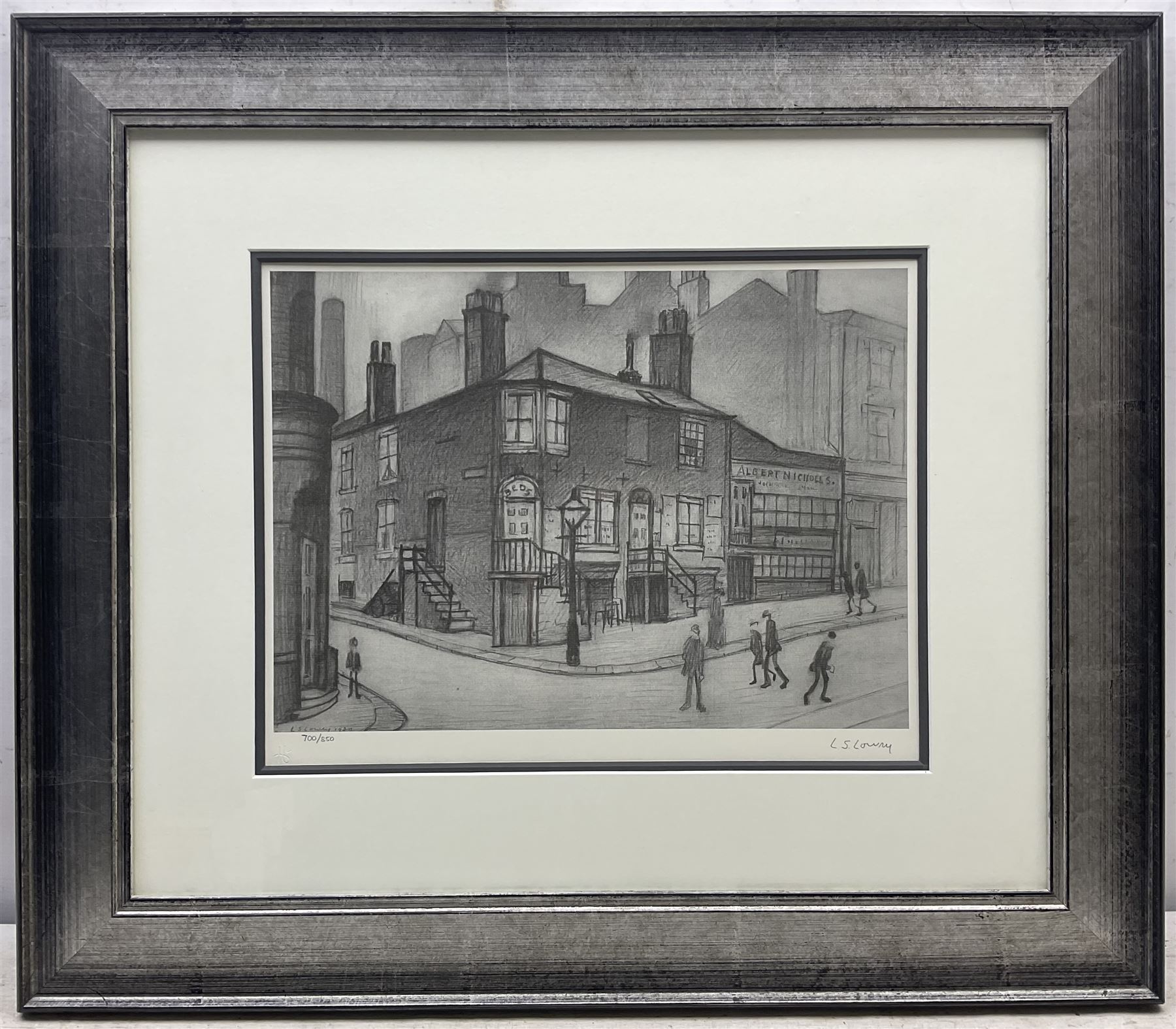 Laurence Stephen Lowry RBA RA (Northern British 1887-1976): 'Great Ancoats Street', limited edition monochrome offset lithograph on laid paper signed and numbered 700/850 in pencil with publisher's blindstamp, pub. Harold Riley, Salford 29cm x 38cm