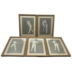  Albert Chevallier Tayler ( British 1862-1925) : Cricketers , set of five prints (5) 