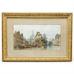 Paul Marny (French/British 1829-1914): Nanteuil - France, watercolour unsigned 28cm x 51cm