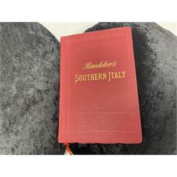 Collection of travel books, including Baedekers Belgien und Holland, Muirhead's Southern France, The Queen Travel Book 1929-30 