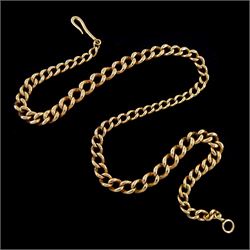 Early 20th century 9ct rose gold tapering curb link chain, each link stamped 375