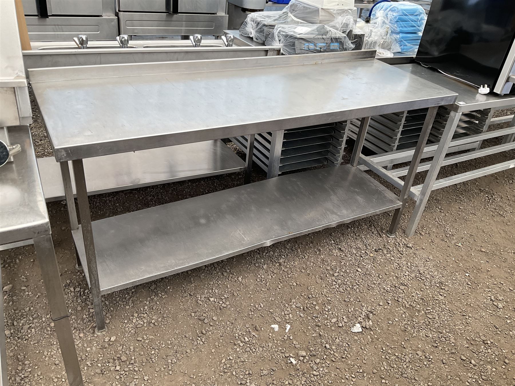 Stainless steel two tier preparation table - THIS LOT IS TO BE COLLECTED BY APPOINTMENT FROM DUGGLEBY STORAGE, GREAT HILL, EASTFIELD, SCARBOROUGH, YO11 3TX