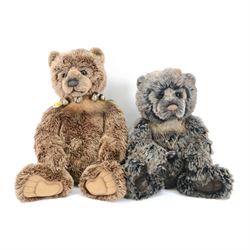 Two Charlie Bears plush jointed teddy bears, to include 'Kuma' and 'Brutus', both with bro...