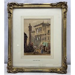 Circle of Samuel Prout (British 1783-1852): Market Day, watercolour heightened with white unsigned 28cm x 20cm 