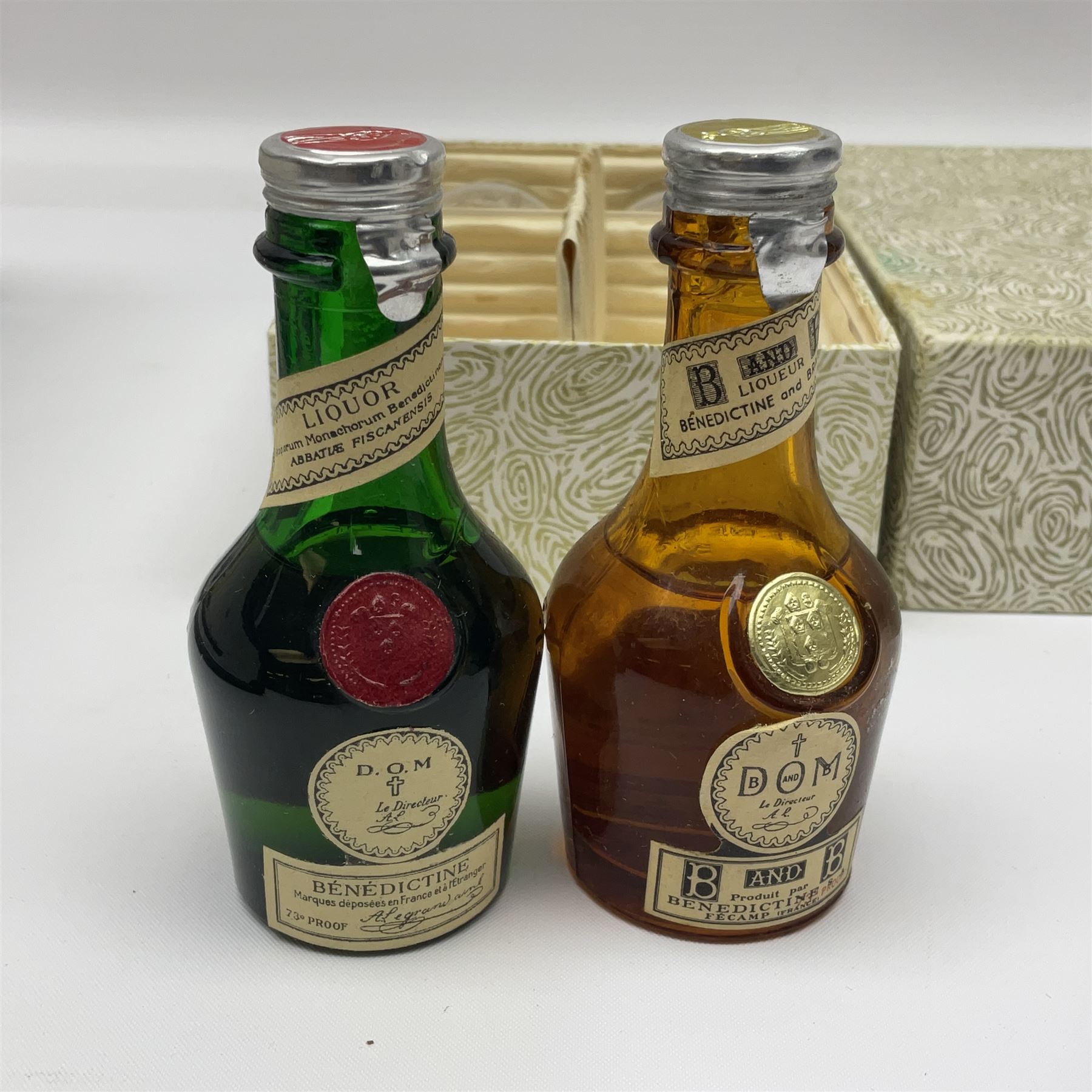 Dona Antonia Ferreira Personal Reserve port, commemorating the decommissioning of HMY Britannia, together with two miniature bottle of DOM B&B Benedictine with glasses, various contents and proof, boxed