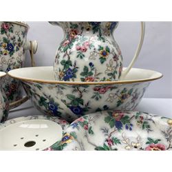 Crown Ducal chintz wash set including jug, wash bowl, chamber pot, etc