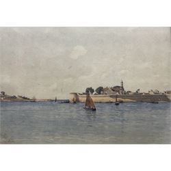 Paul Emile Lecomte (French 1842-1920): Harbour View, watercolour signed 26cm x 38cm 