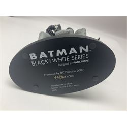 Group of five limited edition DC Direct Black and White Batman hand-painted cold-cast porcelain statues in original boxes, with two similar examples from DC Collectibles 