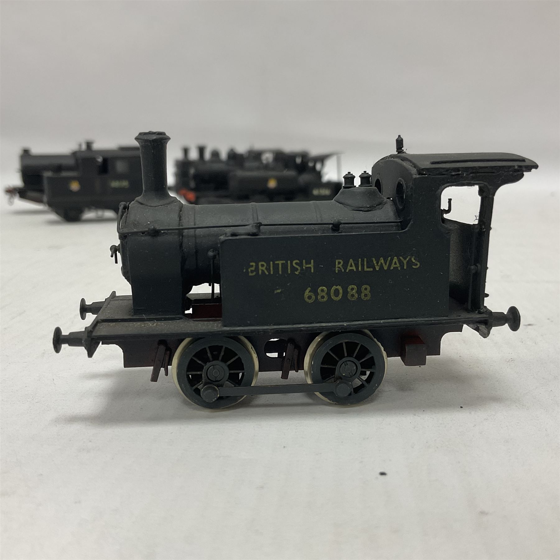 ‘00’ gauge - six kit built steam locomotives comprising Class Y7 0-4-0T no.68088 finished in BR black; Class 1116 0-4-0ST no.41516 finished in BR black; Class Y3 0-4-0T no.68175 finished in BR black; LSWR Well Tank 2-4-0WT no.30584 finished in BR black; Class 0F 0-4-0ST no.47006 finished in BR black; Class 317 (Bissel Tank) 0-4-2ST no.47862 finished in BR black (6) 