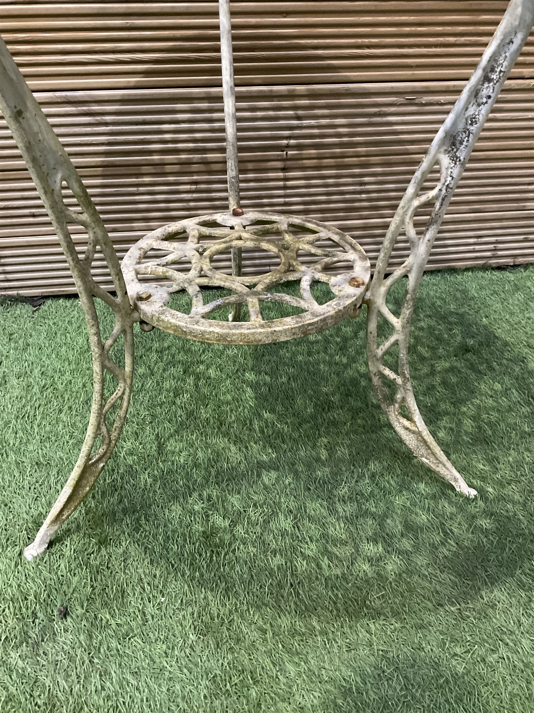 Cast aluminium garden table painted in white - THIS LOT IS TO BE COLLECTED BY APPOINTMENT FROM DUGGLEBY STORAGE, GREAT HILL, EASTFIELD, SCARBOROUGH, YO11 3TX