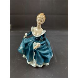 Fourteen Royal Doulton figures, including Sara HN2265, Summertime HN3137, Coralie HN2307, Janine HN2461  