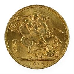 King George V 1913 gold full sovereign coin