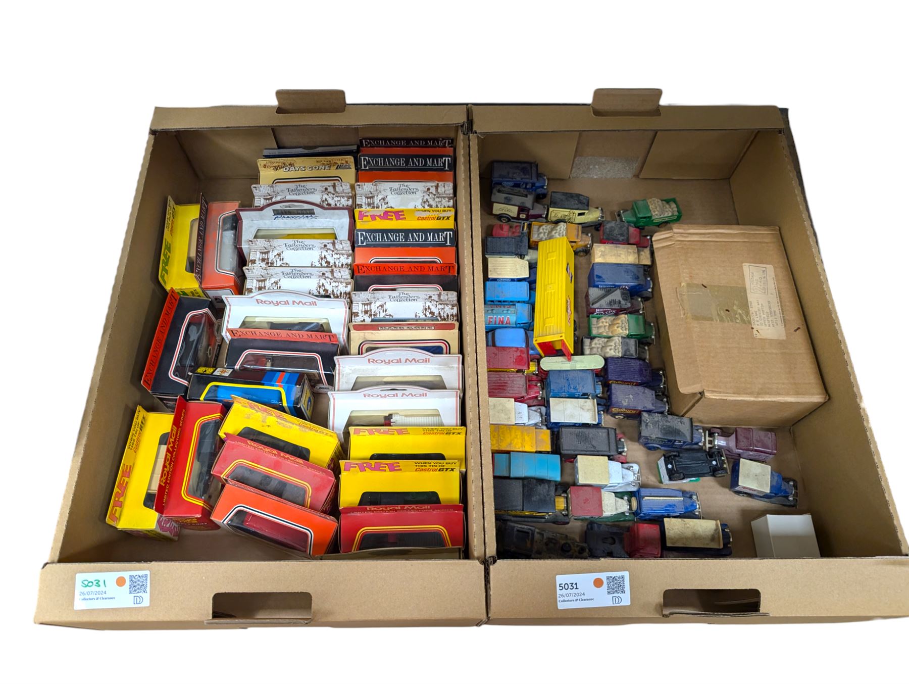 Collection of diecast vehicles, including Matchbox and Corgi examples, some boxed