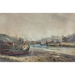 Albert George Stevens (Staithes Group 1863-1925): River Esk looking Downstream to Whitby, watercolour signed and dated 17.10.23, 34cm x 23cm