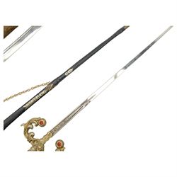 Five reproduction swords, including court swords, Saifs etc  