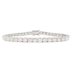 18ct white gold round brilliant cut diamond bracelet, stamped, total diamond weight approx 11.25 carat